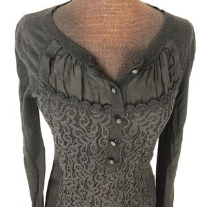 Anthropologie Leifsdotir Black Lace Sweater, Med
